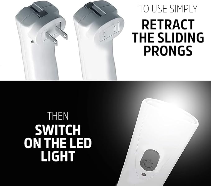 Energizer LED Rechargeable Plug-in Flashlights, Weatheready Emergency Flashlight for Hurricane Supplies and Survival Kits, Flash Light with Convenient Plug-in Design,White, 6 count (Pack of 1)