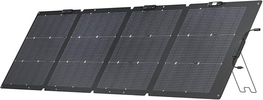 EF ECOFLOW 220W Portable Solar Panel, Bifacial Design Up to 25% Conversion Efficiency N-Type Solar Cell, with Adjustable Kickstand, IP68 Waterproof, Foldable Solar Panel for Camping RVing Home Backup