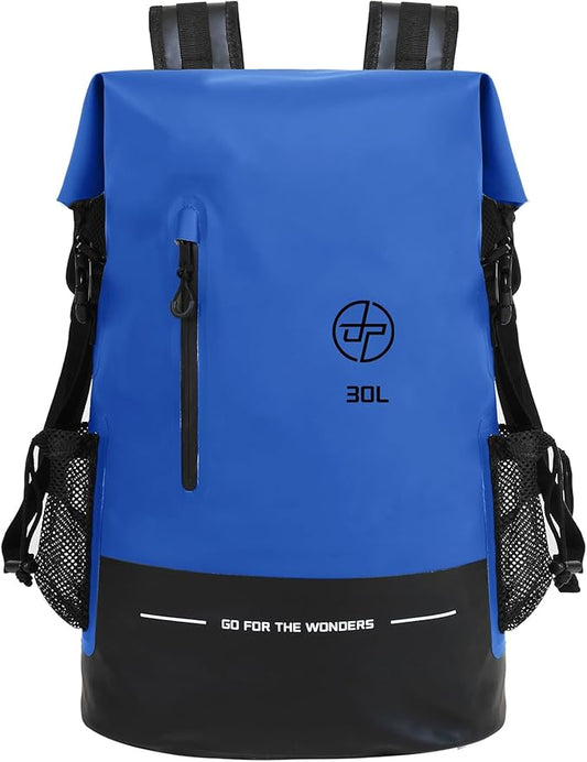 UPWELL 30L Waterproof Dry Bag Boating Backpack for Travel Hiking Camping Kayaking Hiking Swimming Floating Submersible Dry Bag blue