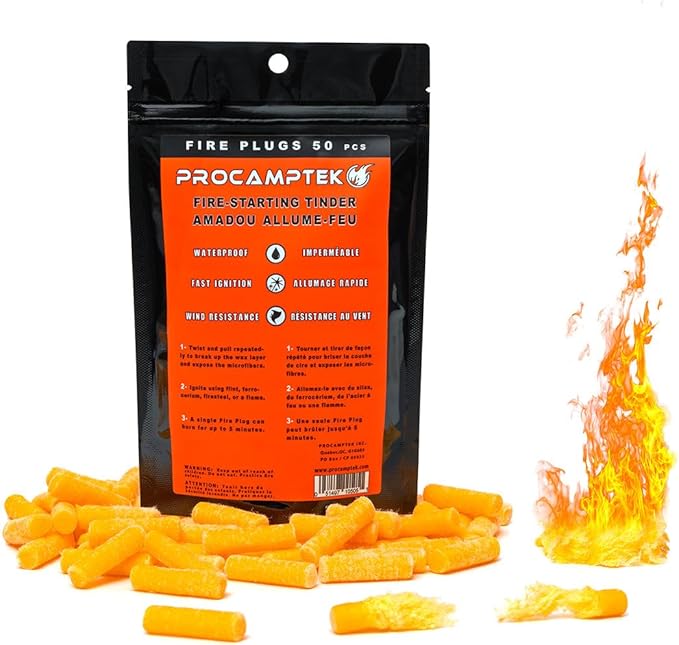 Fire Plugs 100% Waterproof Fire Starter for Emergencies, Survival, Campfire, Fire Pits, Grills | Burns 5+ Minutes, All Natural, Non-Toxic