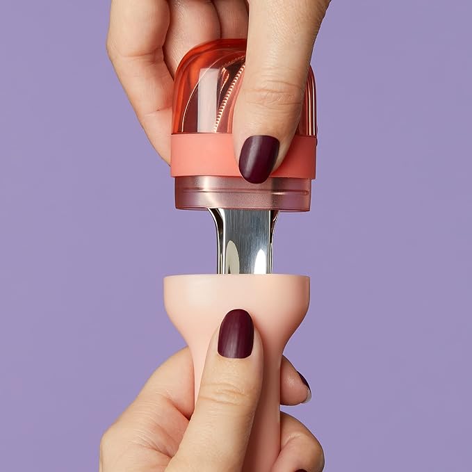 ZOKU Pocket Utensil Set, Peach - Stainless Steel Fork, Knife, and Spoon Nest in Case - Portable Design for Travel, School, Work, Picnics, Camping and Outdoor Home Use