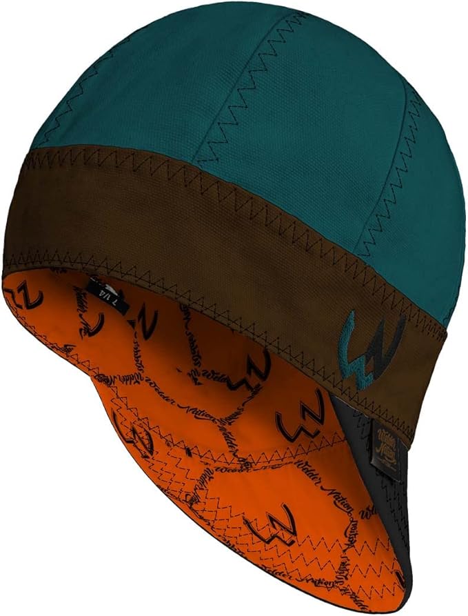 Welder Nation 8 Panel 10 oz Welding Premium Cap 100% Cotton Interior & Duck Canvas Exterior - Protective Durable Heavy-Duty