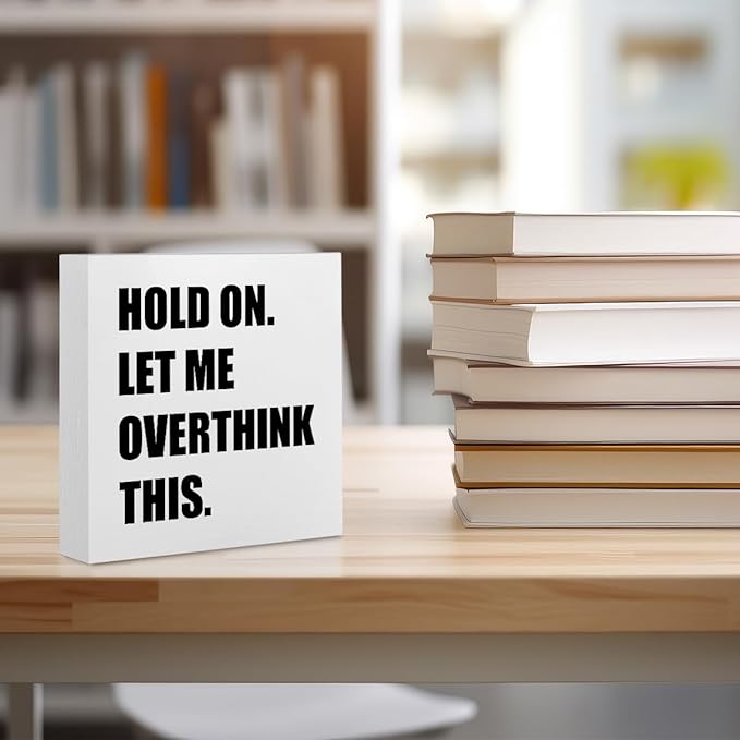 Inspirational Quotes Office Supplies Rustic Desk Decor Motivational White Wooden Box Sign Funny Sarcastic Farmhouse Wood Plaque Positive Cubicle Accessories Home Shelf Table Counter Bar Decorations