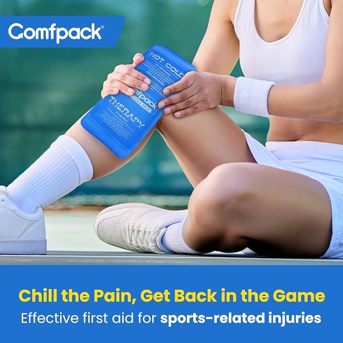 Soft Ice Packs for Sports Injuries, Long Lasting Multipurpose Gel Ice Pack with Dual Temperatures for Muscle Pain Relief & Strains, Handheld Design Cold Pack for Head, Shoulder, Knee, Ankle