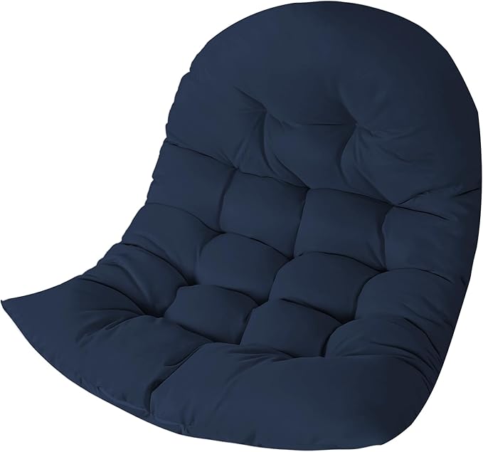 Thicken Egg Chair Cushion Replacement, Outdoor Hammock Swing Chair Cushions, Hanging Wicker Basket Seat Pad with High Elasticity PP Cotton, for Garden Patio Porch Furniture (Only Cushion)