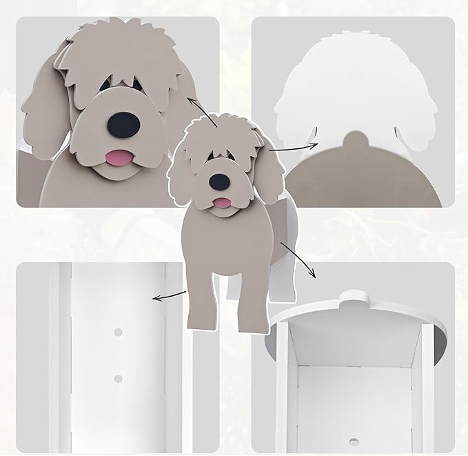 Golden Dou Dog Planter, Pet Shape Garden Pots Plant Pots for Indoor/Outdoor Gardens Decoration, Cute, Surprise Gifts/Souvenirs for Pet Lovers (Large)