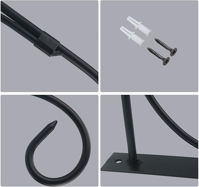 Tinsow Plant Bracket Iron Wall Hooks Straight Downcurled Hanging for Wind Chimes, Flower Baskets, Decorative Plants, Lantern, Wind Spinners, Bird Feeders, Indoor or Outdoor Decoration