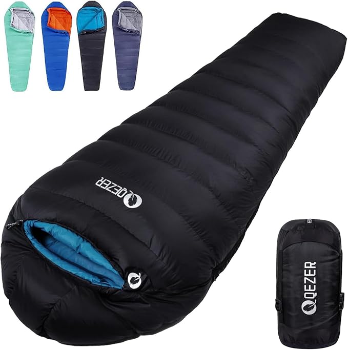 Down Sleeping Bag for Adults 0°F 10°F 15°F 20°F Backpacking Sleeping Bag for Cold Weather with Compression Sack