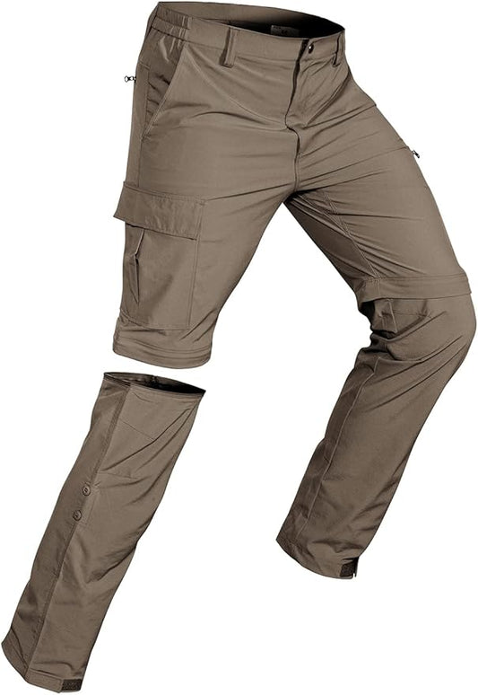 Wespornow Men's-Convertible-Hiking-Pants Quick Dry Lightweight Zip Off Breathable Cargo Pants for Outdoor, Fishing, Safari