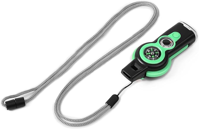 Emergency Survival Function Whistle, Outdoor Multifunctional Tool Safety Whistle with Lanyard, Ideal for Kayaking, Boating, Hiking, Camping, Climbing, Hunting, Fishing, Rescue Signaling