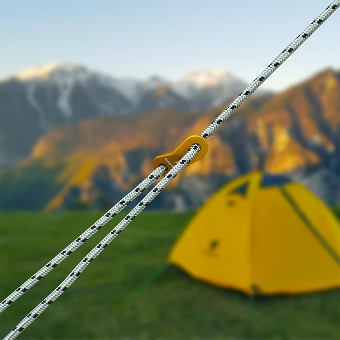 GEERTOP 6 Pack 5 mm Guy Lines Ultralight Tent Cords with Aluminum Adjuster Tensioner Outdoor Camping Guylines Ropes for Tent Tarp, Canopy Shelter, Climbing, Hiking Backpacking Survival Gear
