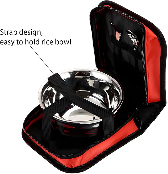 Travel Camping Cooking Utensils Organizer Bag, Portable Storage Pouch for BBQ Camp Cookware Kitchen Accessories Kit Bag, Suitable for All Kinds of Tableware Storage, Red