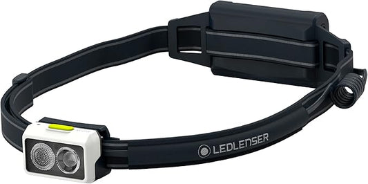 Ledlenser NEO5R LED headlamp Jogging, 600 lumens, Running lamp, Rechargeable, red Rear Light, Reflective Headband, Chest Strap, lamp Head swivelling (White)