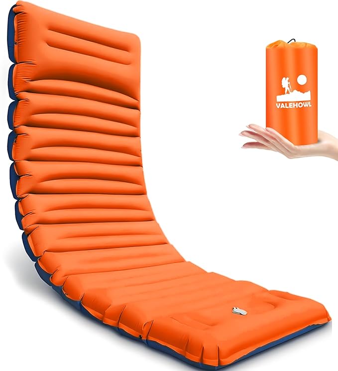 4 Inch Thick Inflatable Sleeping Pad for Camping, with Foot Pump and Pillow, Lightweight Camping Mattress for Outdoors, Backpacking, Hiking