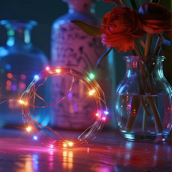 USB Fairy Lights 2 Pack,100 LED Plug in String Lights with 8 Modes for Indoor and Outdoor,Bedroom Decor,Wedding Party Christmas Valentine's Day Wreath DIY Decoration,Multicolour