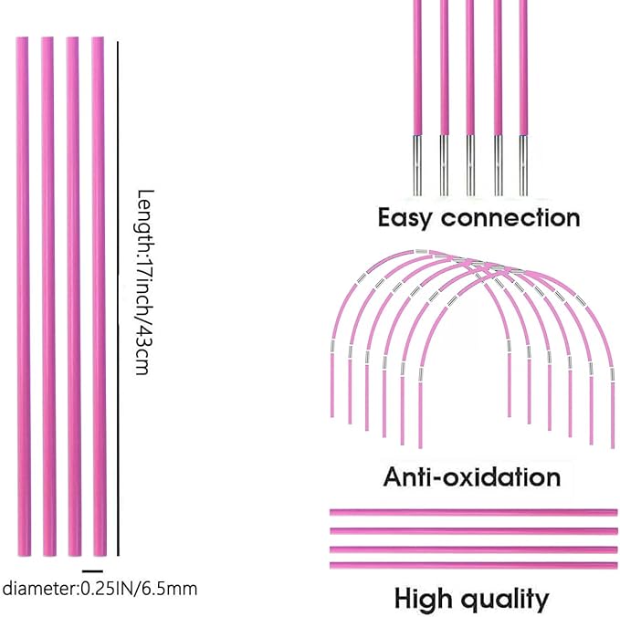 DIY Tent Pole, Replacement Tent Pole, Greenhouse Hoops,Telescopic Rod,Long Approximately 52ft, Diameter - 6.5mm,36 Pack, for Hiking Camping Backpacking Tent