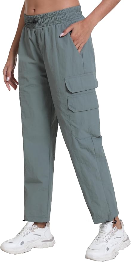 Women's Hiking Pants with Pockets - Travel Lounge Outdoor Quick Drying Lightweight Water Resistant Joggers
