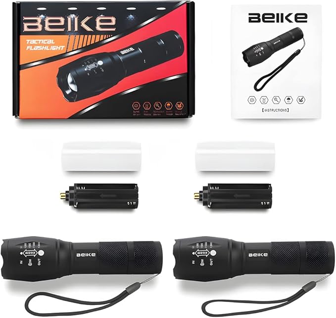 BEIKE Flashlight 2 Pack, Flash Light High Lumens, Small Flashlights Powerful, Super Bright LED Flashlight, Handheld Flashlights for Home, Camping, Emergency, Power Outages, Travel