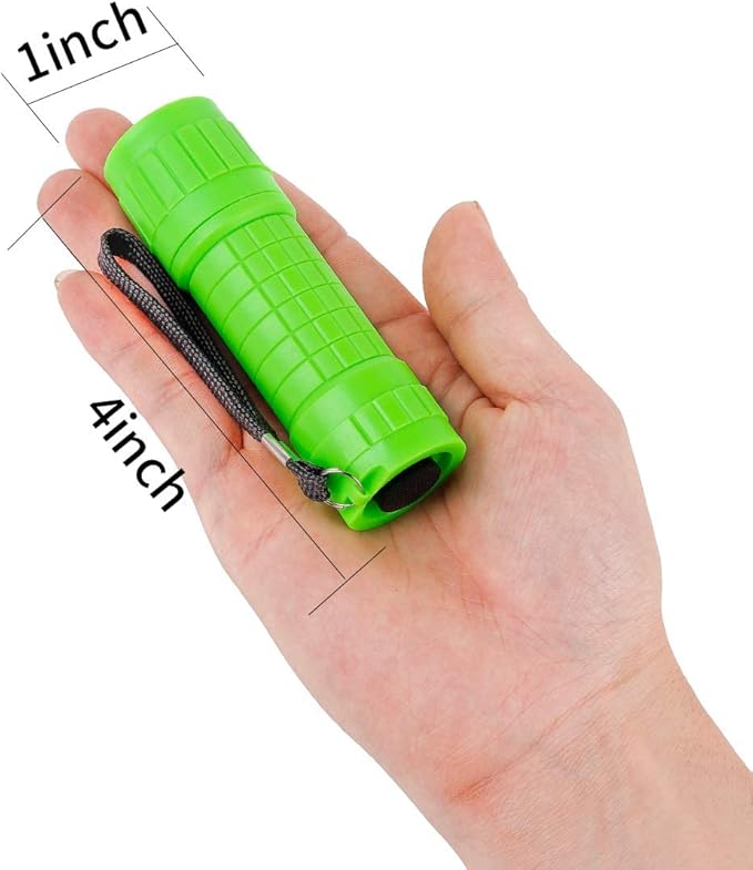 Small Mini Flashlights Pack of 6,Assorted Colors,New Type Cob Light,with 18 AAA Battery (6 Pack)