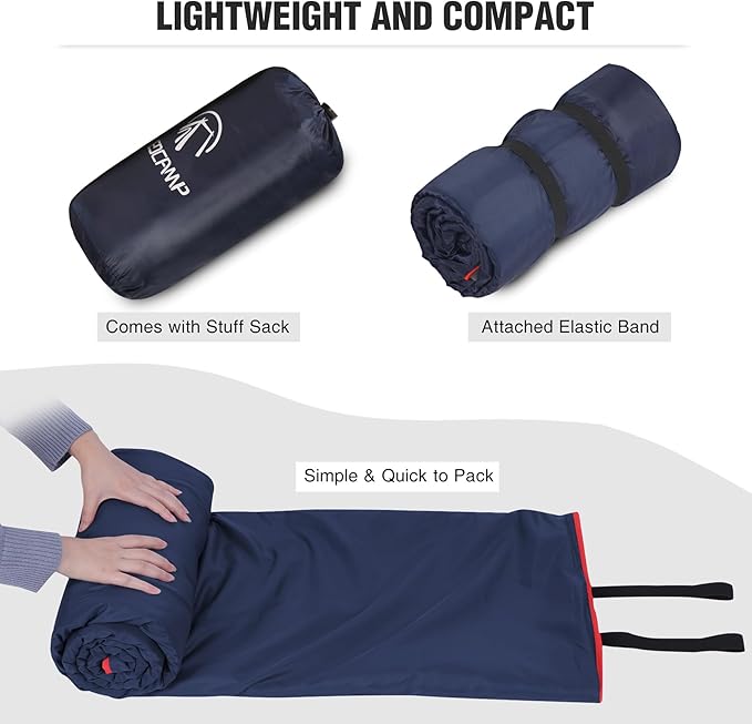 REDCAMP Large Waterproof Stadium Blanket for Cold Weather, 79”x 79” Soft Warm Fleece Windproof Camping Blanket for Camping, Hiking, Traveling, Sporting Events (Dark Blue)