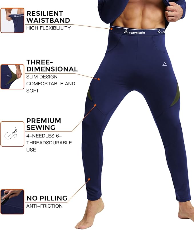 CL convallaria Thermal Underwear Long Johns Set Mens Winter Gift Hunting Gear Sport Base Layer Bottom Top