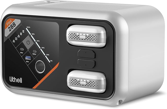 Litheli 288 Series Portable Power Station 287Wh, Lithium Battery Solar Generator（2 x 74Wh Battery Pack Shipped Separately), 300W AC Outlet, 0-95% in 50Min, Power Bank for Outdoor Emergency RV Van