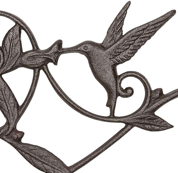 Plant Hanger Brackets Wall Mounted Cast Iron Metal Wrought Plants Hangers Hanging Decorative Hummingbird Hooks Holder for Indoor Outdoor Flower Basket Pot Planter, Bird Feeder, Wind Chimes Lantern