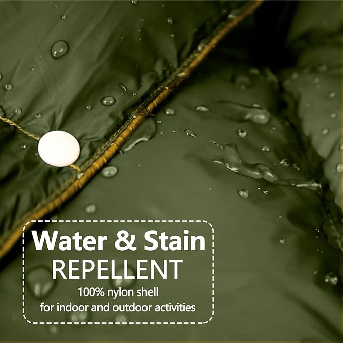 zzlamb Puffy Down Camping Blanket Water-Repellent, Down Throw Travel Blanket Portable for Outdoor, Light Warm Quilt for Couch Plane Car Theater Stadium Picnic RV Backpacking Hammock