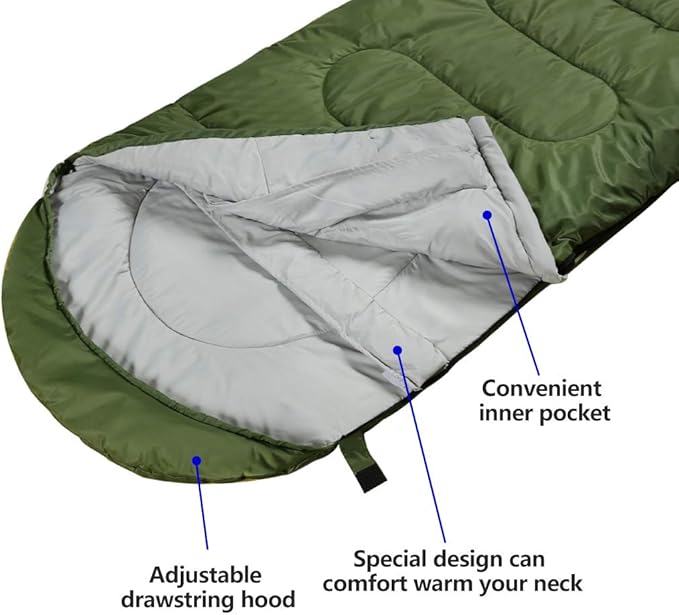 Sleeping Bag,3-4 Seasons Warm Cold Weather Lightweight, Portable, Waterproof Compression Sack Adults & Kids - Indoor & Outdoor Activities: Traveling, Camping, Backpacking, Hiking