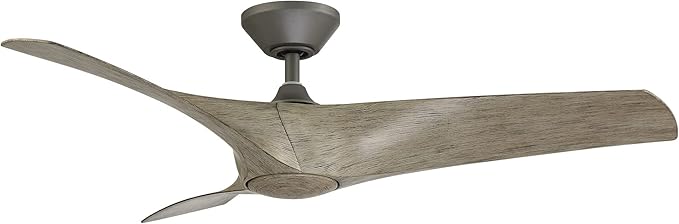 Zephyr Smart Indoor and Outdoor 3-Blade Ceiling Fan 62in Graphite Weathered Wood with Adjustable CCT 2700K-3000K-4000K-5000K LED Light Kit and Remote Control works with Alexa, and iOS or Android App