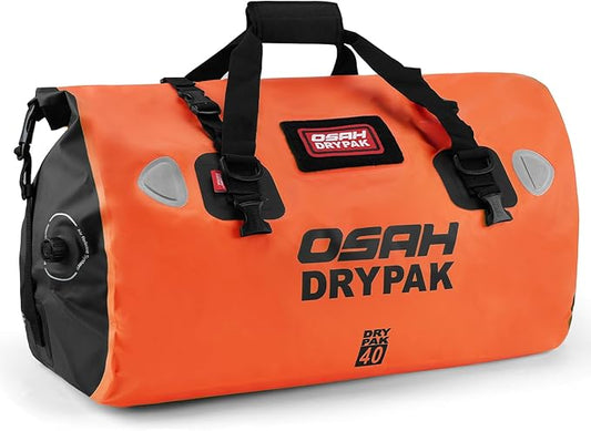 Waterproof Duffel Bag - Motorcycle Dry Bag Tail Bag with Large Storage Space, Waterproof Luggage Duffle Bags with Outer Mesh Zipper Pocket for Camping, Kayaking, Fishing & Traveling