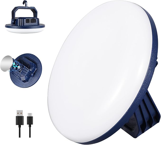 VAVOFO 42W LED Camping Lantern Rechargeable, 4000LM,180 LED with 3 Lighting Modes, 10,000mAh Portable Tent Light with Magnet, IP65 Waterproof for Emergencies , Power Outages,Hurricane (Blue)