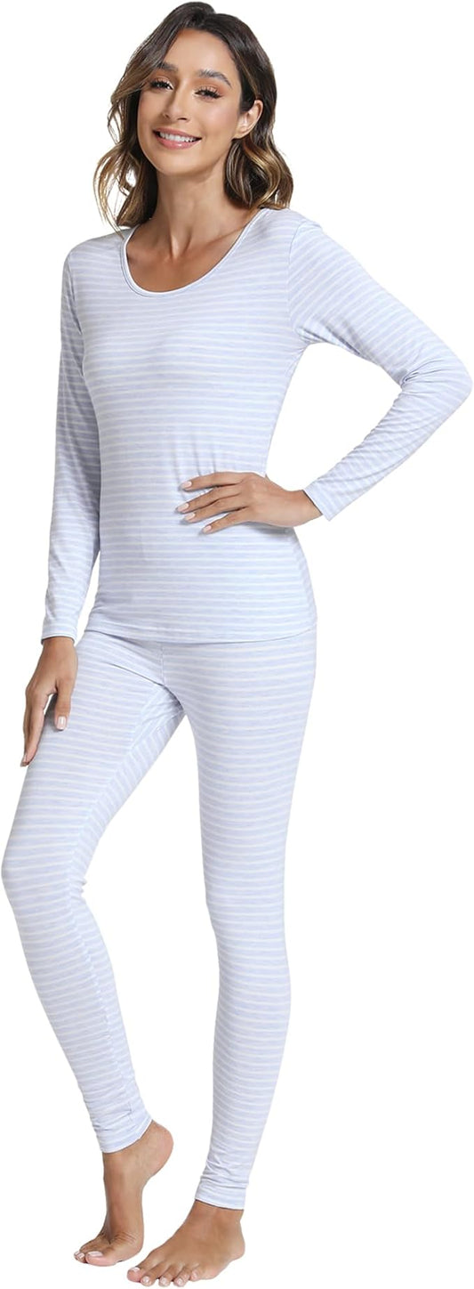 WiWi Soft Viscose from Bamboo Underwear for Women Thermal Long Johns Sets Super Warm Base Layer Top Pants Pajamas Set S-3X