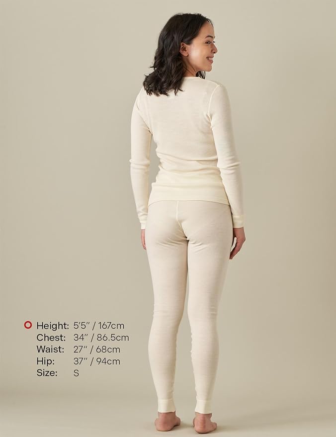 LAPASA Womens 100% Merino Wool Base Layer Set Lightweight & Midweight Thermal Underwear Long John Top & Bottom Warm L58/L91