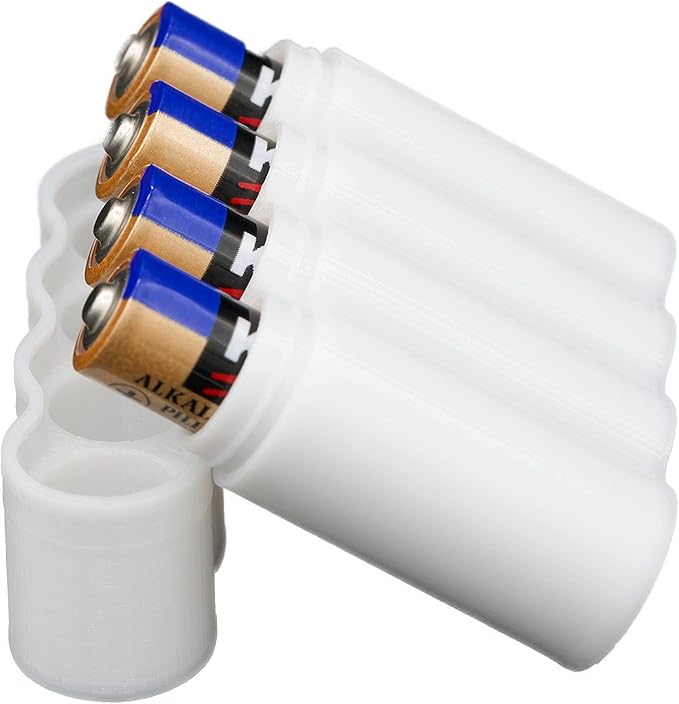 Slimline AAA Battery Case, Soft Durable material - Pack of 2 (Holds 4 Batteries)