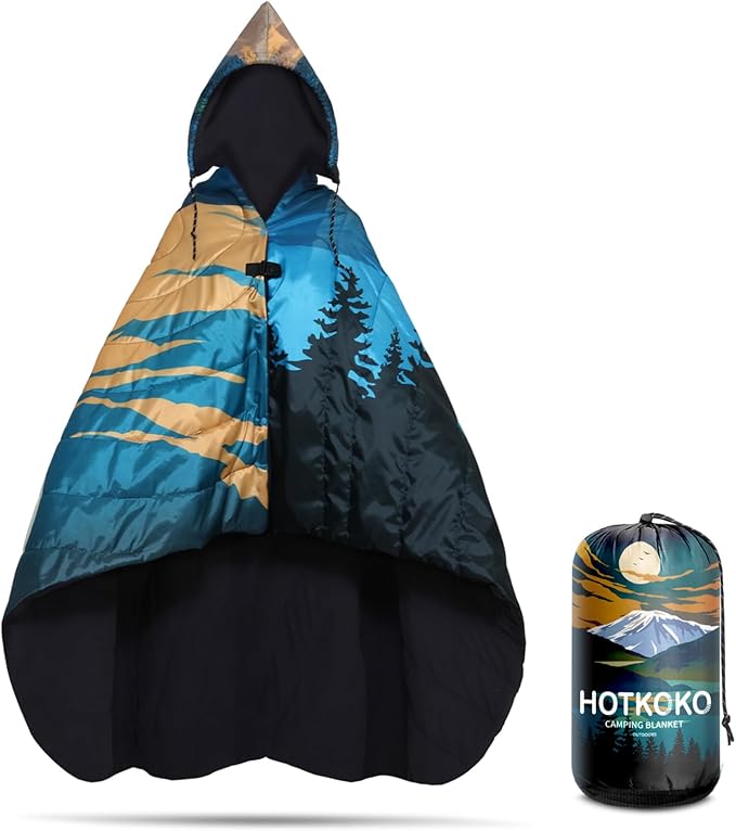 Waterproof Stadium Blanket, Fleece Camping Blanket Wearable Soft Warm Camp Blanket for Outdoor Camping, Picnic, Stadium, Sports, Beach, Car