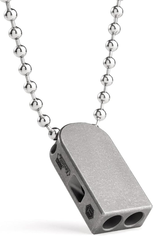 KeyUnity Titanium EDC Whistle Outdoor Emergency Whistle for Keychain, Comes with Necklace to Hang on Neck