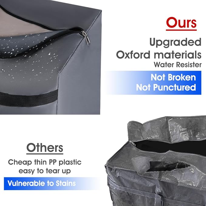 4 Pack Moving Bags Heavy Duty Extra Large 90L, College Packing Bags for Moving Clothes, Moving Supplies & Boxes with Zippers and Handles, Storage Bags Moving Totes Camping Essentials (Grey)