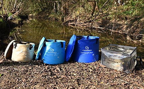 Premium Collapsible Bucket by Freegrace - Compact Portable Folding Water Container - Lightweight & Durable - Includes Handy Tool Mesh Pocket