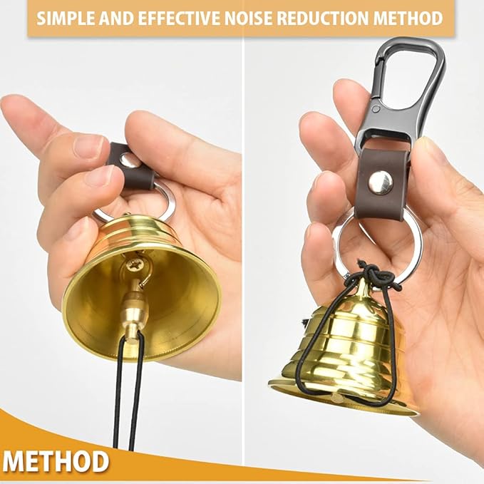 NedFoss Loud Bear Bell Set to Scare Bears, Hiking Essentials for Women, Emergency Whistle and Bear Bells for Hiking, Camping, Biking, Solid Brass Bear Deterrent Hiking Gear Gifts