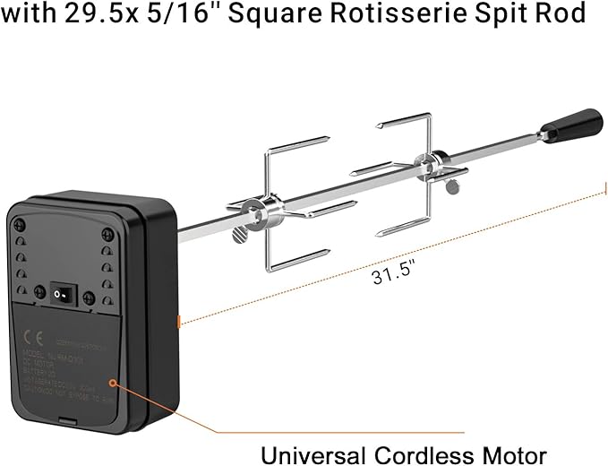 only fire Santa-maria Style Grill Rotisserie System Adjustable Cooking Grate Attachment for Weber 22 inch Kettle Grills - Global Patent