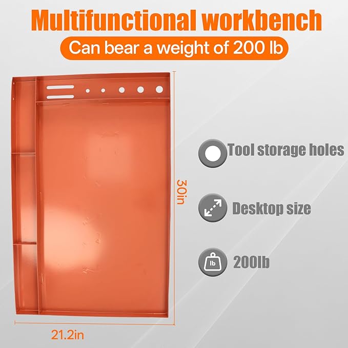 Heavy-Duty Adjustable Rolling Work Table – 220LBS Capacity Steel Tool Cart with 4 Smooth Casters, Height-Adjustable (31.5"-47.2") – Perfect for Garage, Workshop, DIY Repairs & Mechanics