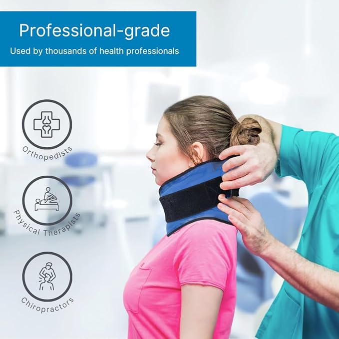 FlexiKold Neck Ice Pack Wrap with Straps Reusable, Flexible Neck Pain Relief, Cold Compress, Cooling Wraps - 6301-COLD-STRAP