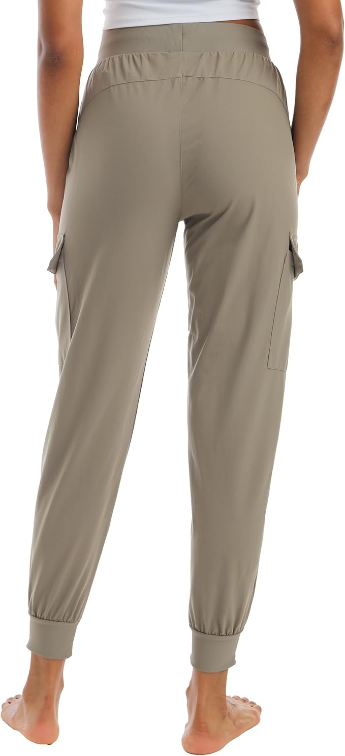 Kcutteyg Womens Water Resistant Hiking Pants with Pockets Quick Dry Soft Athletic Workout Joggers Pants for Camping Travel