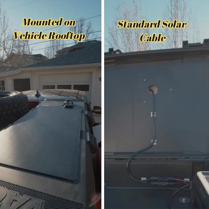 50W Full Black Flexible Solar Panel, 34x14in, Waterproof Lightweight with Highest Efficiency PERC Mono Solar Cells for RV,Van,Tent