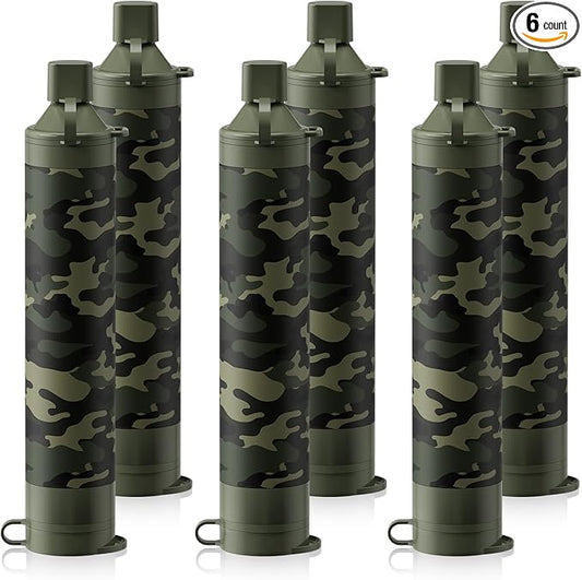 Membrane Solutions Straw Water Filter S1, NSF/ANSI 42&372&401 certificated, Survival Filtration Portable Gear, Emergency Preparedness, Supply for Drinking Hiking Camping Team Family Outing