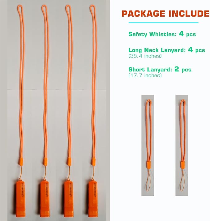 HEIMDALL Emergency Whistle with Lanyard for Safety Boating Camping Hiking Hunting Survival Rescue Signaling