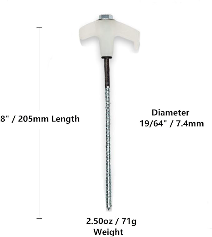 Outback Element® - 15 Tent Stakes Heavy Duty with Glow in The Dark Heads + Bonus Canvas Carry Pouch and Hex Drill Bit