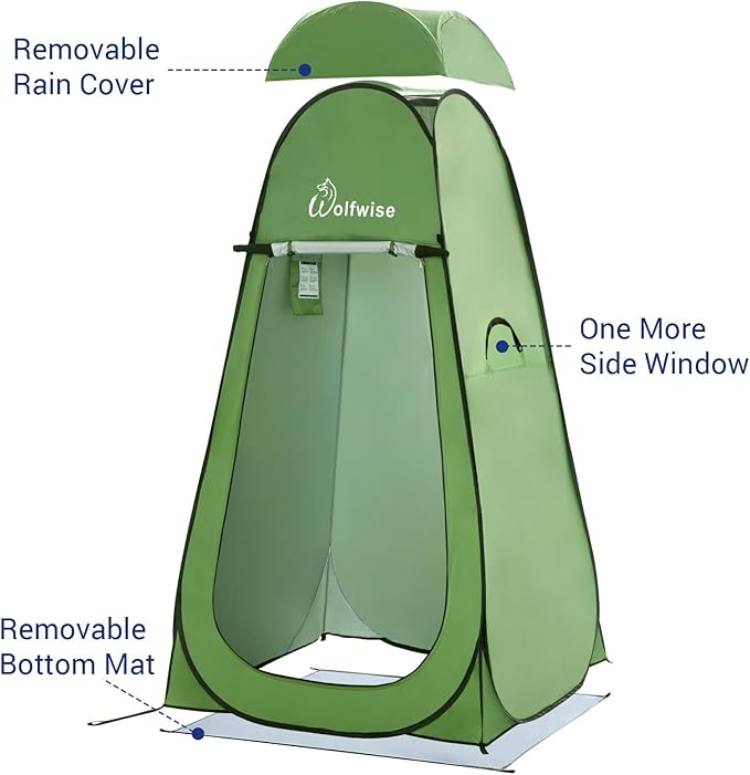 WolfWise Pop Up Privacy Shower Tent Portable Outdoor Sun Shelter Camp Toilet Changing Dressing Room