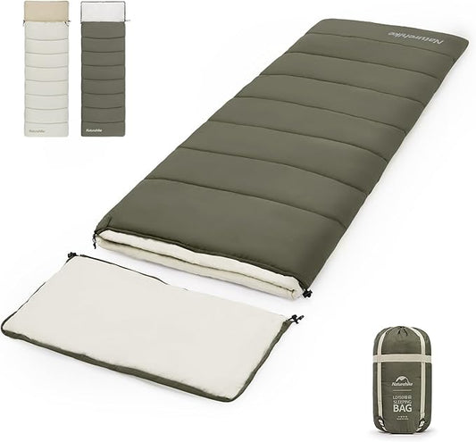 Naturehike Camping Sleeping Bag, Spliceable Double Sleeping Bag for Adults&Kids, Cold&Warm Weather, Lightweight, Waterproof, Sleep Bag, LD150 Black